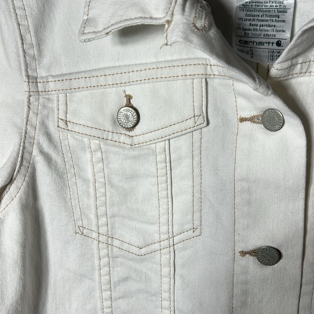 Carhartt White Jacket Sz Large 12/14 - Picture 5 of 12